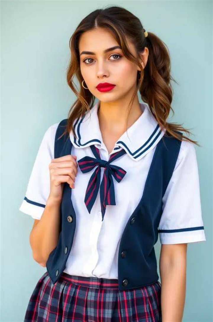 My School Girl outfit with a signed printed photo. 12 Tiny Model